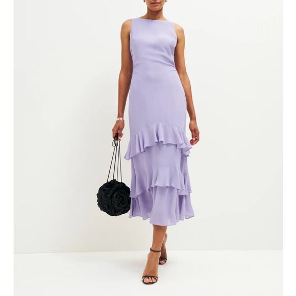 Reformation Dresses & Skirts - Reformation Lavender Tiered Ruffle Midi Dress